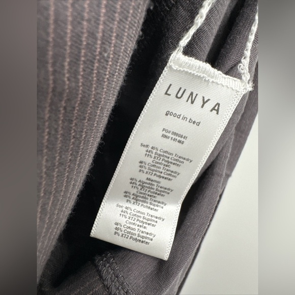 Lunya Cool Paneled Sleeveless Cotton Maxi Dress XS Charcoal Gray Slits - Picture 6 of 10